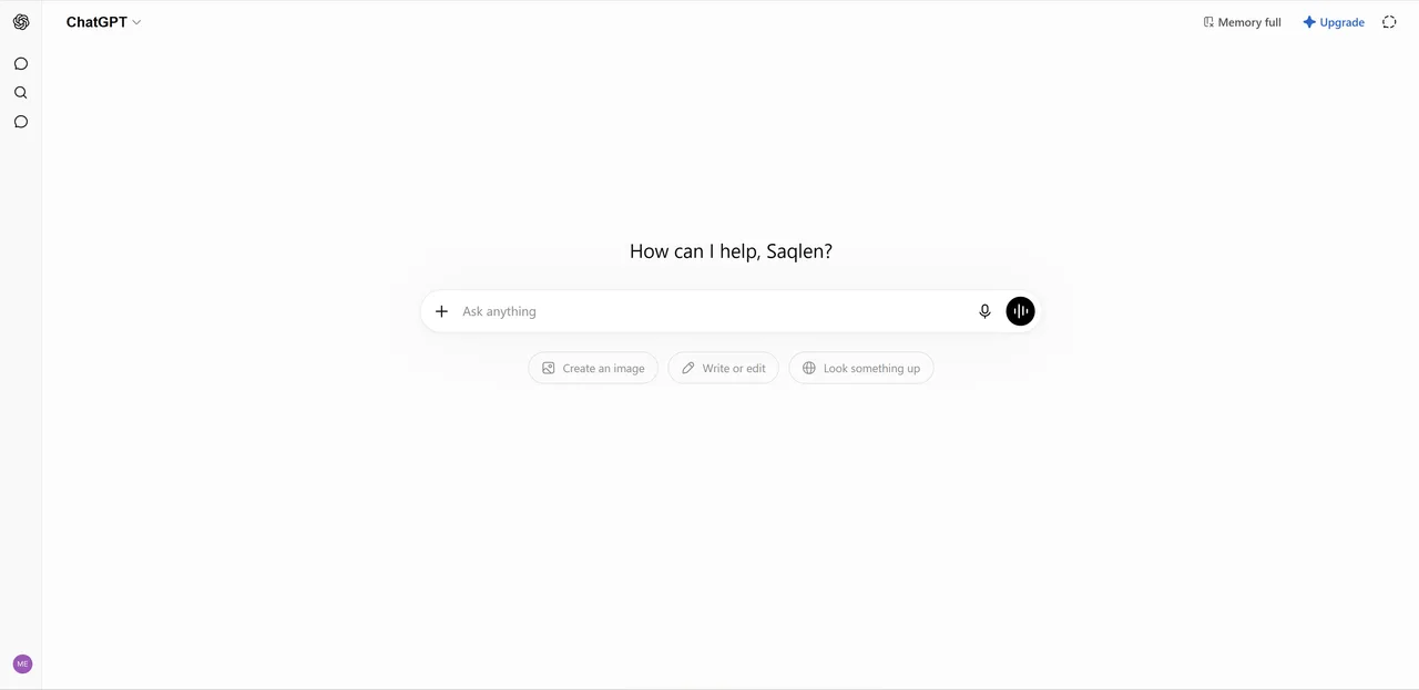 ChatGPT web interface overview: a clean screenshot of the ChatGPT web UI, highlighting the prompt box, the sidebar with chat history, and a sample response.