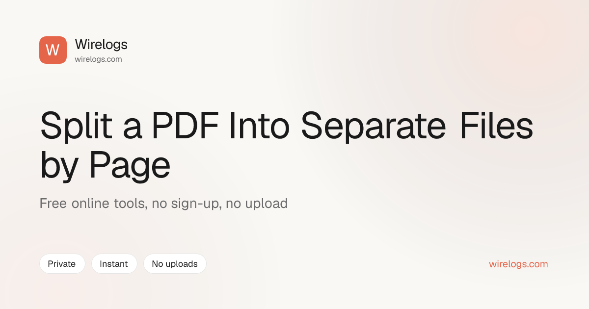 Split a PDF Into Separate Files by Page | Wirelogs